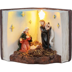 Vianočná dekorácia LED Betlehem v knihe 13,5x8x9,5 cm