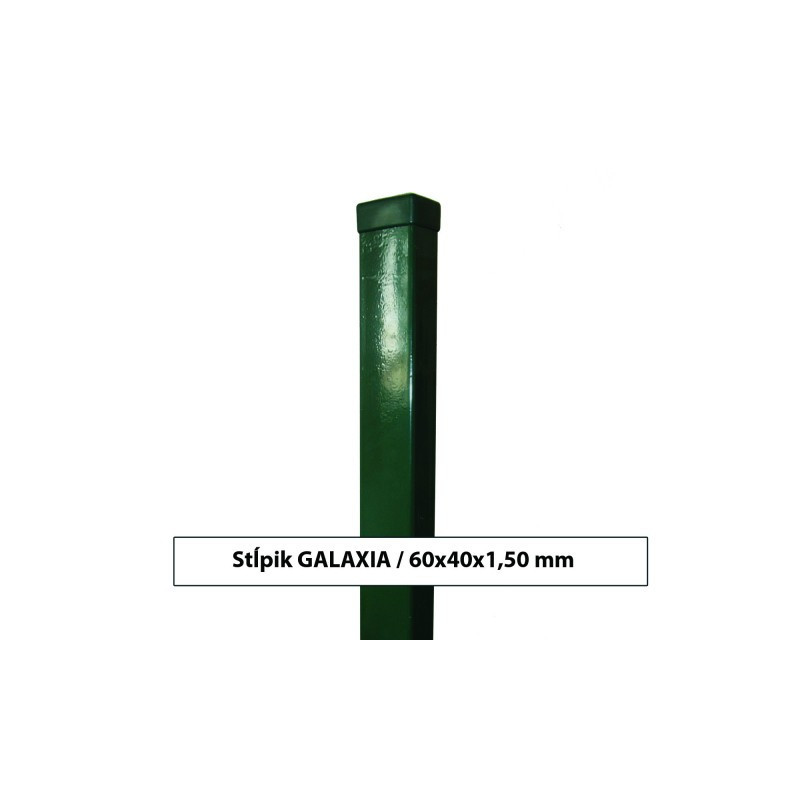 Plotový stĺpik GALAXIA ZN+PVC 60x40x1,5x2400, zelený
