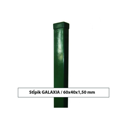 Plotový stĺpik GALAXIA ZN+PVC 60x40x1,5x2600, zelený