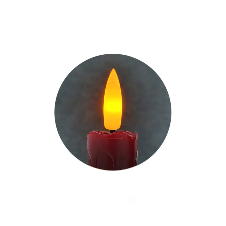 LED sviečky dlhé 2x25 cm, 2xAA, červené, 2 ks