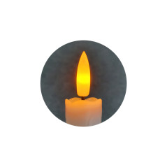 LED sviečky dlhé 2x25 cm, 2xAA, bielo-strieborné, 2 ks