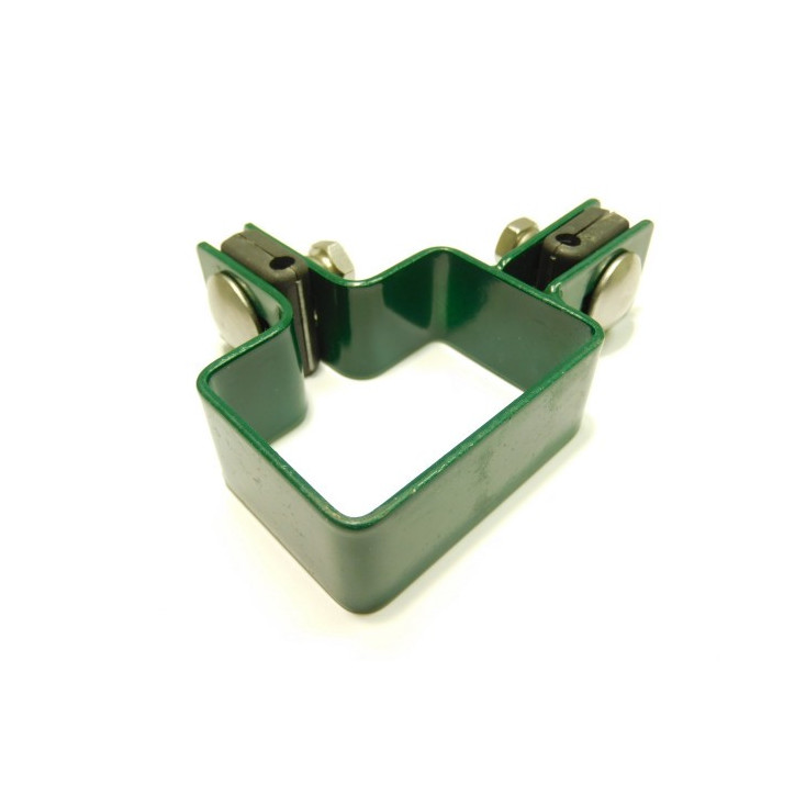Rohová príchytka panelu na stĺpik ZN+PVC 60x40x4 mm, zelená