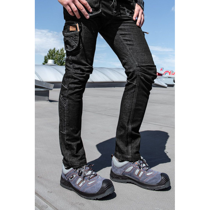 Pracovné nohavice s 5 vreckami DENIM čierne, veľkosť M