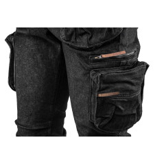 Pracovné nohavice s 5 vreckami DENIM čierne, veľkosť XXL
