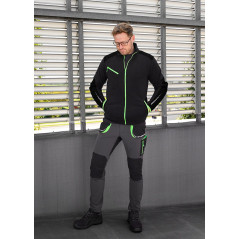 Prémiová pracovná mikina fleece, výstuhy z Cordury, čierna, veľkosť L