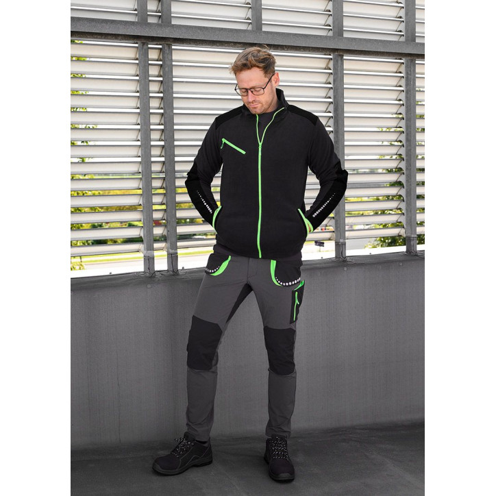 Prémiová pracovná mikina fleece, výstuhy z Cordury, čierna, veľkosť L