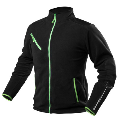 Prémiová pracovná mikina fleece, výstuhy z Cordury, čierna, veľkosť L