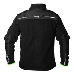 Prémiová pracovná mikina fleece, výstuhy z Cordury, čierna, veľkosť XXL