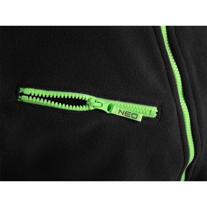 Prémiová pracovná mikina fleece, výstuhy z Cordury, čierna, veľkosť XXL