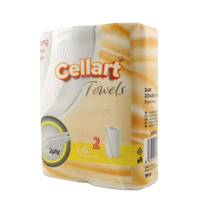 CELLART Kuchynské utierky 2-vrstvové, 50 útržkov, 2 rolky CELLART Kuchynské utierky 2-vrstvové, 50 útržkov, 2 rolky
