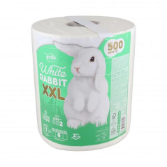 Papierové utierky 2-vrstvové, White Rabbit XXL, 500 útržkov