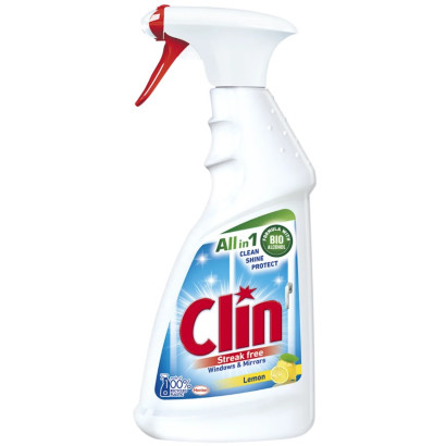 Čistič na sklo v spreji Clin pre dlhodobý lesk, citrón, 500 ml
