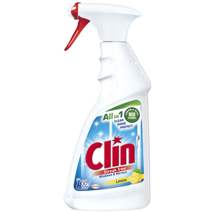 Čistič na sklo v spreji Clin pre dlhodobý lesk, citrón, 500 ml