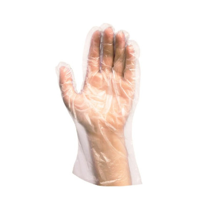 Jednorazové rukavice mikroténové HDPE trhacie M/L, 100 ks