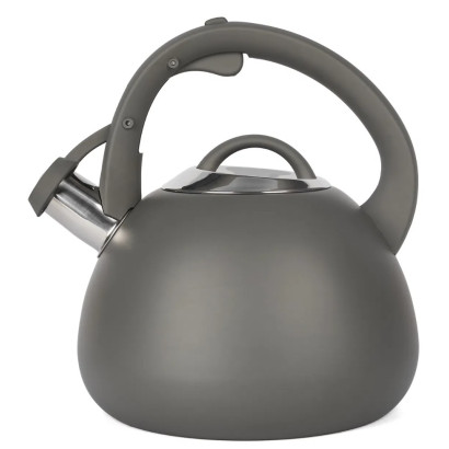 Čajník z nehrdzavejúcej ocele s píšťalkou TIVOLI sivý, 2,7 l