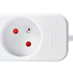 Predlžovací kábel s 3 zásuvkami, 2 m, biely