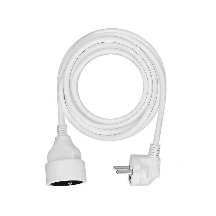Predlžovací kábel s 1 zásuvkou, 5 m, biely