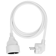 Predlžovací kábel s 1 zásuvkou, 1,5 m, biely