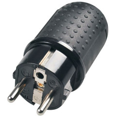 Zástrčka priama IP44 do vlhka, čierna