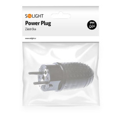 Zástrčka priama IP44 do vlhka, čierna