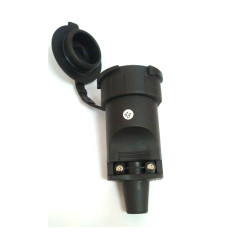 Zásuvka priama gumená IP65 do vlhka a prachu, čierna