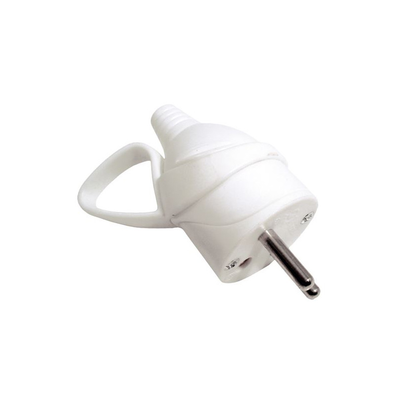 Zástrčka priama IP20, s úchytom, biela