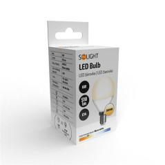 LED žiarovka E14, 6 W, 3000 K, 510 lm, miniglobe