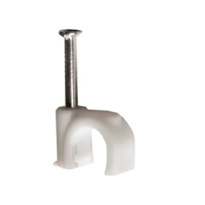 Káblové príchytky 8 mm, biele, 100 ks