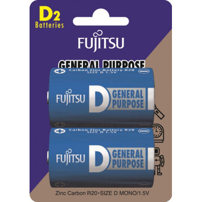 Zinková batéria R20/D 1,5 V, 2 ks v blistri