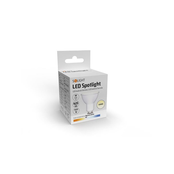 LED žiarovka GU10, 5 W, 4000 K, 425 lm, bodová LED žiarovka GU10, 5 W, 4000 K, 425 lm, bodová