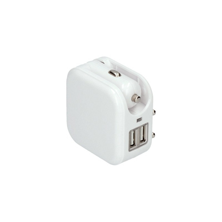 Nabíjací adaptér 2x USB, auto DC 12 V/zásuvka AC 230 V