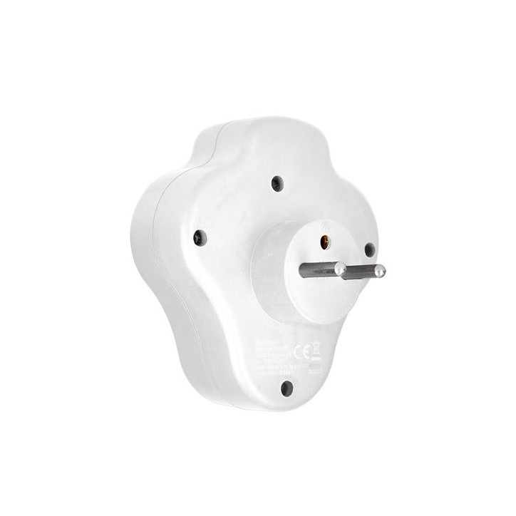 Rozbočovač 3x 10 A s vypínačom, biely