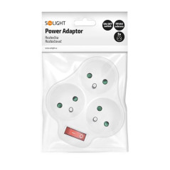 Rozbočovač 3x 10 A s vypínačom, biely