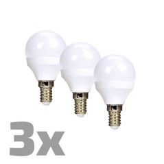 LED žiarovka E14, 6 W, 3000 K, 450 lm, miniglobe, 3 ks