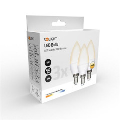 LED žiarovka E14, 6 W, 3000 K, 450 lm, sviečka, 3 ks