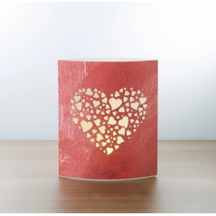 Papierové LED svietidlo červené srdce