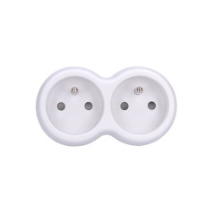 Rozbočovač 2x 10 A, bielo-sivý