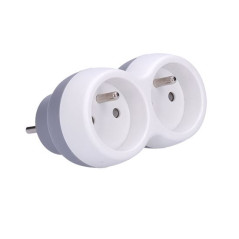 Rozbočovač 2x 10 A, bielo-sivý