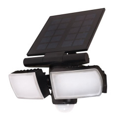 LED solárne svietidlo so senzorom, 8 W, 600 lm, Li-on, čierne