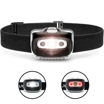 LED čelové svietidlo 3 W + červené svetlo, 3x AAA