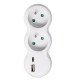 Rozbočovač 2x 10 A s USB A+C nabíjačkou, biely