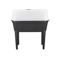 Plastový vyvýšený kvetináč 77,5x37,8x82 cm s krytom, antracitový