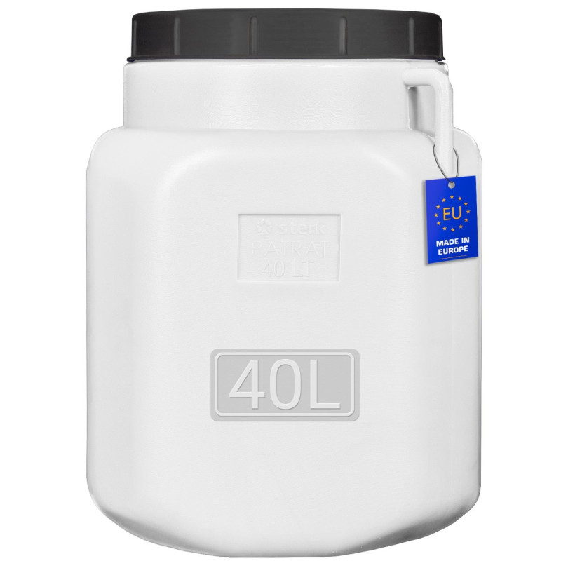 FIXKRAFT Štvorcový plastový sud 40 L s vekom, biely