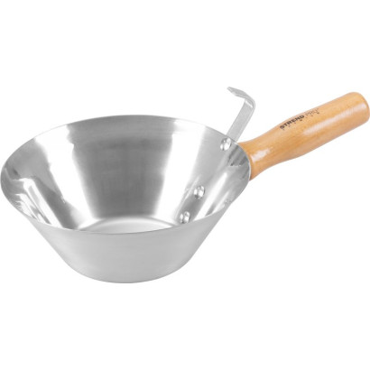 Murárska naberačka nerezová 180 mm s drevenou rúčkou