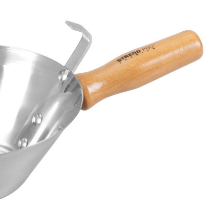 Murárska naberačka nerezová 180 mm s drevenou rúčkou