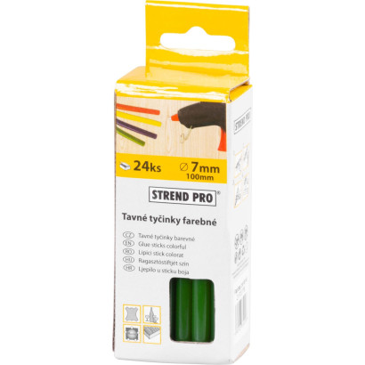 Tavné tyčinky do termolepiacej pištole zelené 7x100 mm, 24 ks