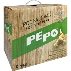 Podpaľovač PE-PO z drevitej vlny, 150 ks