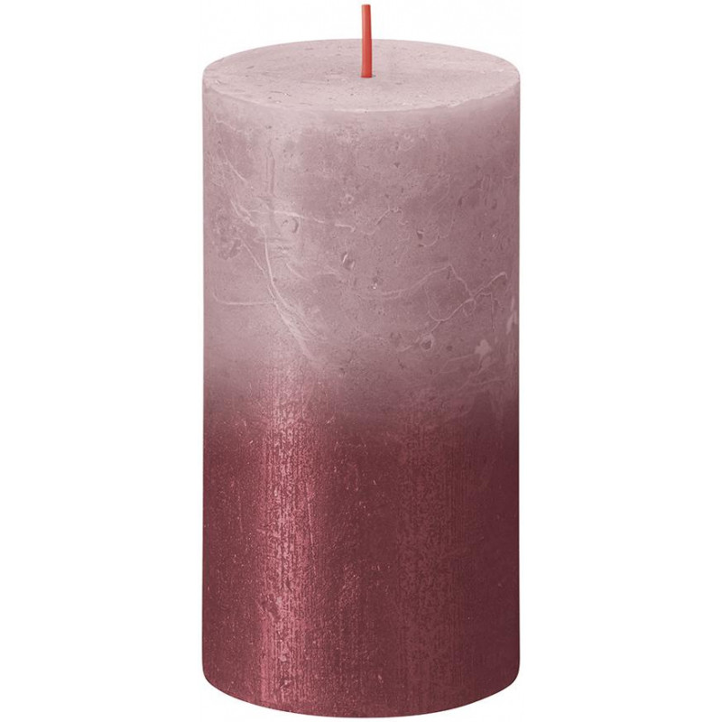 Sviečka valcová 68x130 mm, Sunset Ash Rose+Red