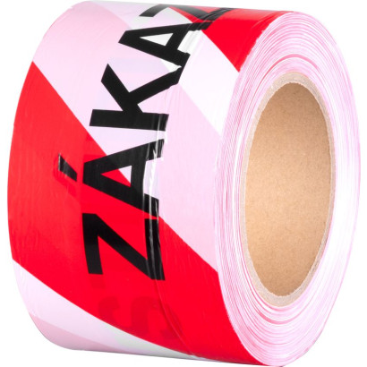 Výstražná páska 80 mm x 250 m ZÁKAZ VSTUPU, červená/biela