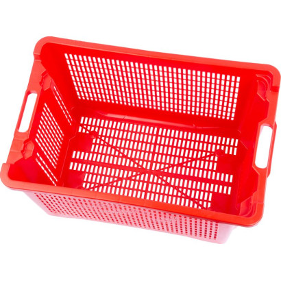 Prepravka 56x35x31 cm perforovaná, 40 litrov, červená ICS M402000